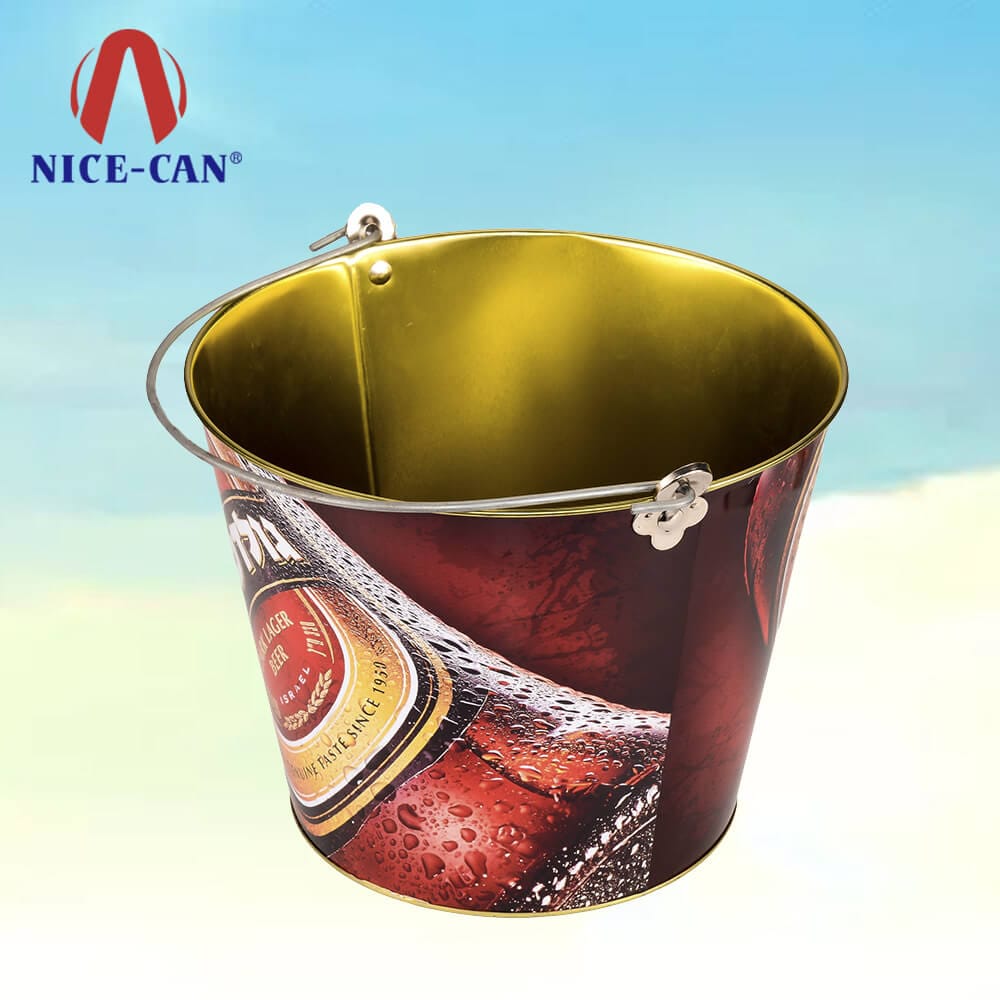 Custom bulk small tin buckets metal easter tin ice beer bucket