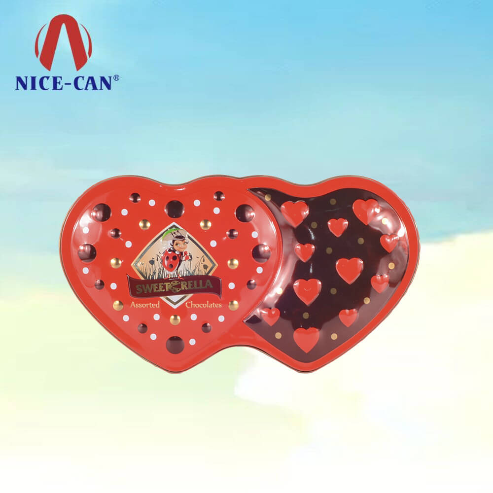 Metal Valentines tin box heart shaped gift ideas chocolate tin manufacture