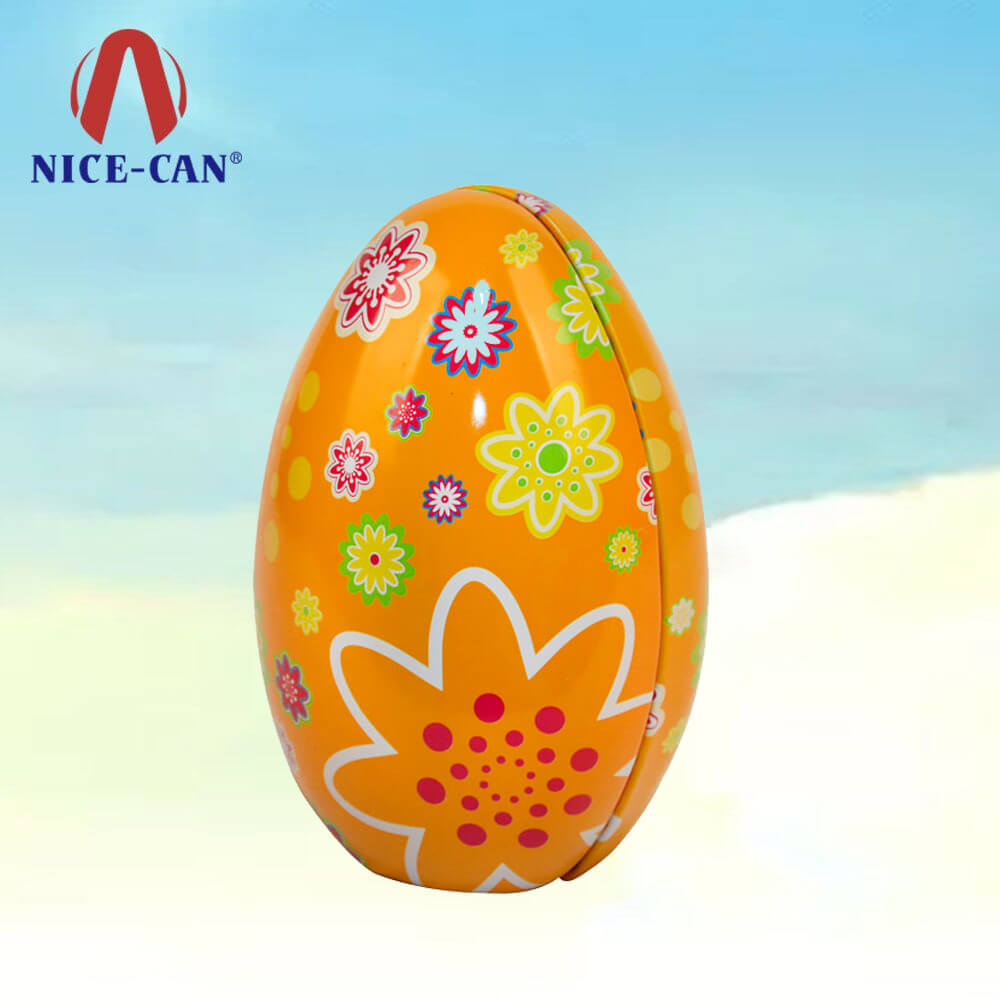 Eggshell Style Metal Storage Container Easter Egg Tin Box Jar for Candy