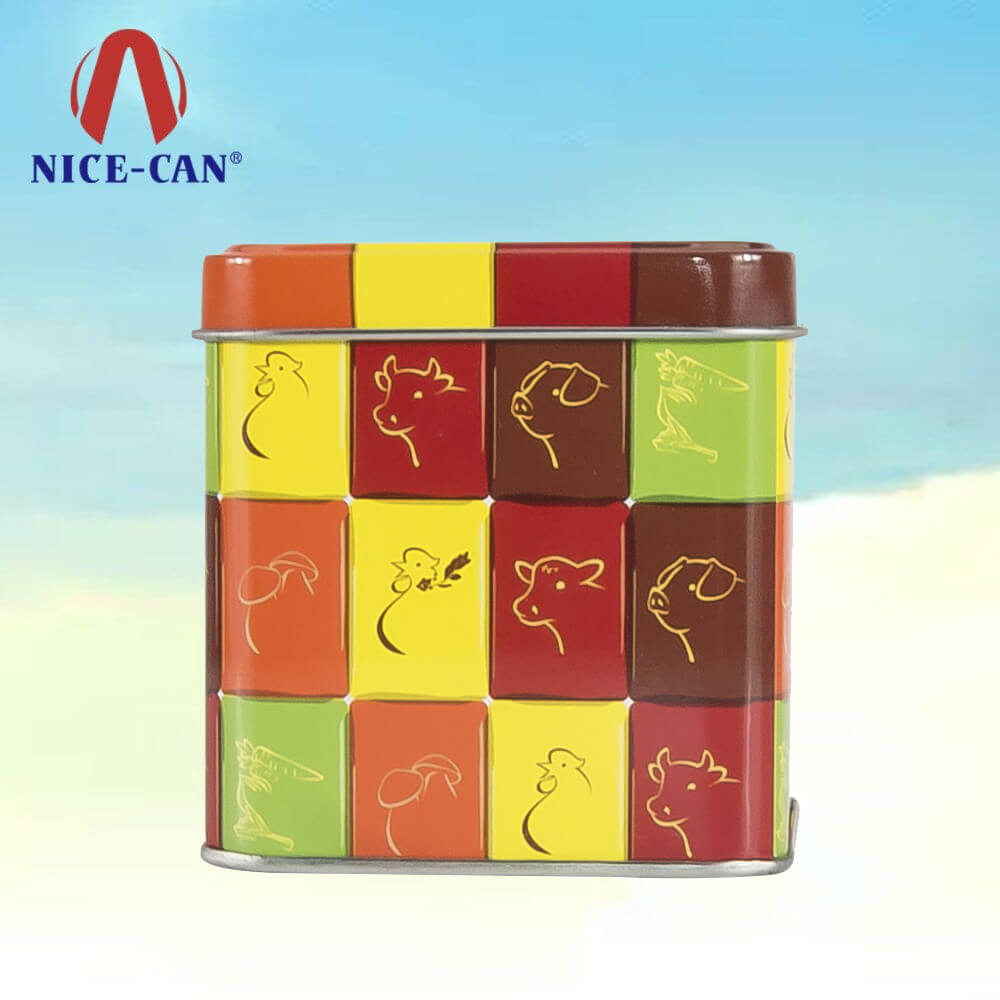  Wholesale Custom Food-grade Cube Biscuit Metal Tin Box Cookie Tin Can