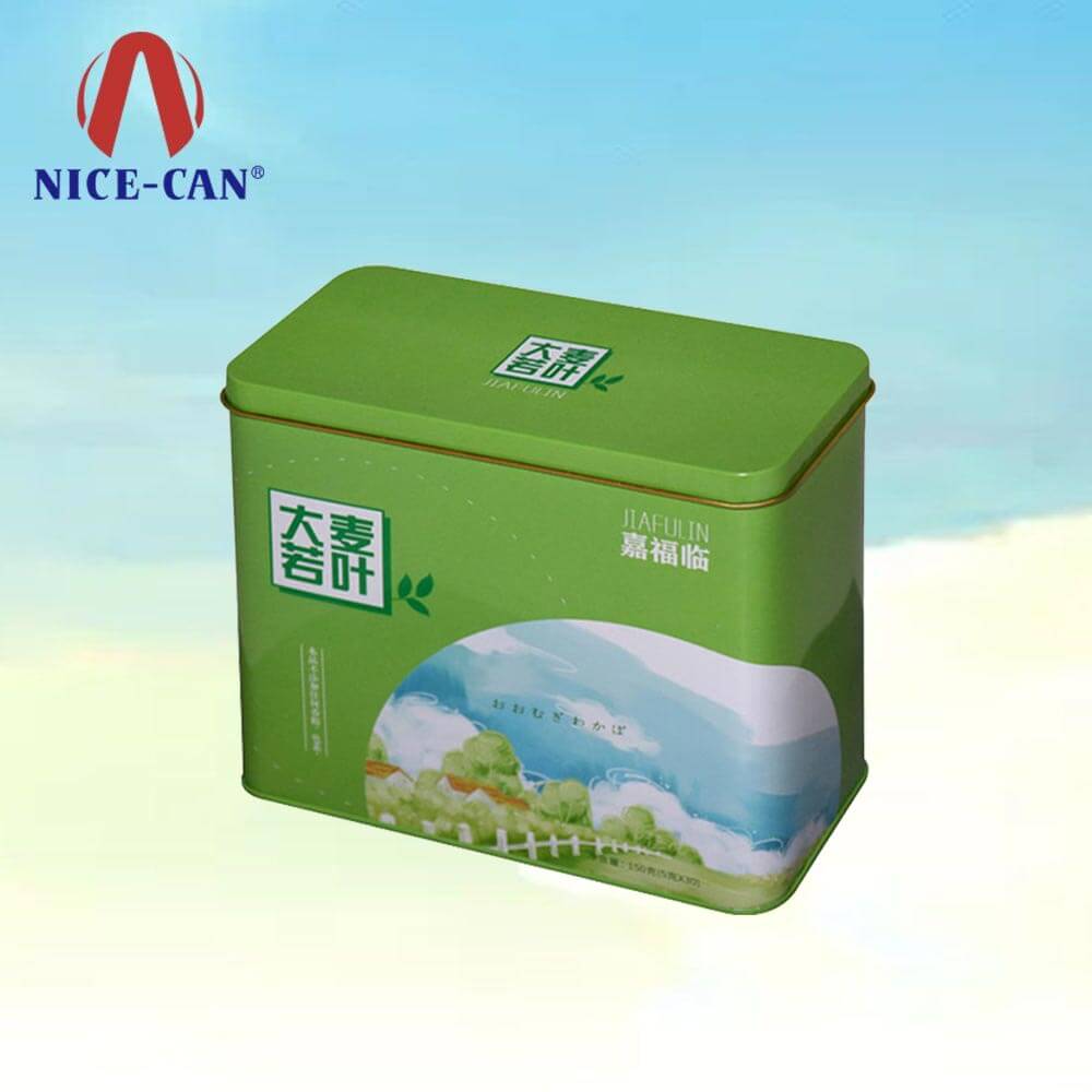 Rectangular tin box with hinged lid tea bag tin storage tin with hinged lid